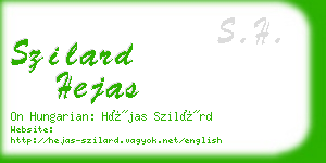 szilard hejas business card